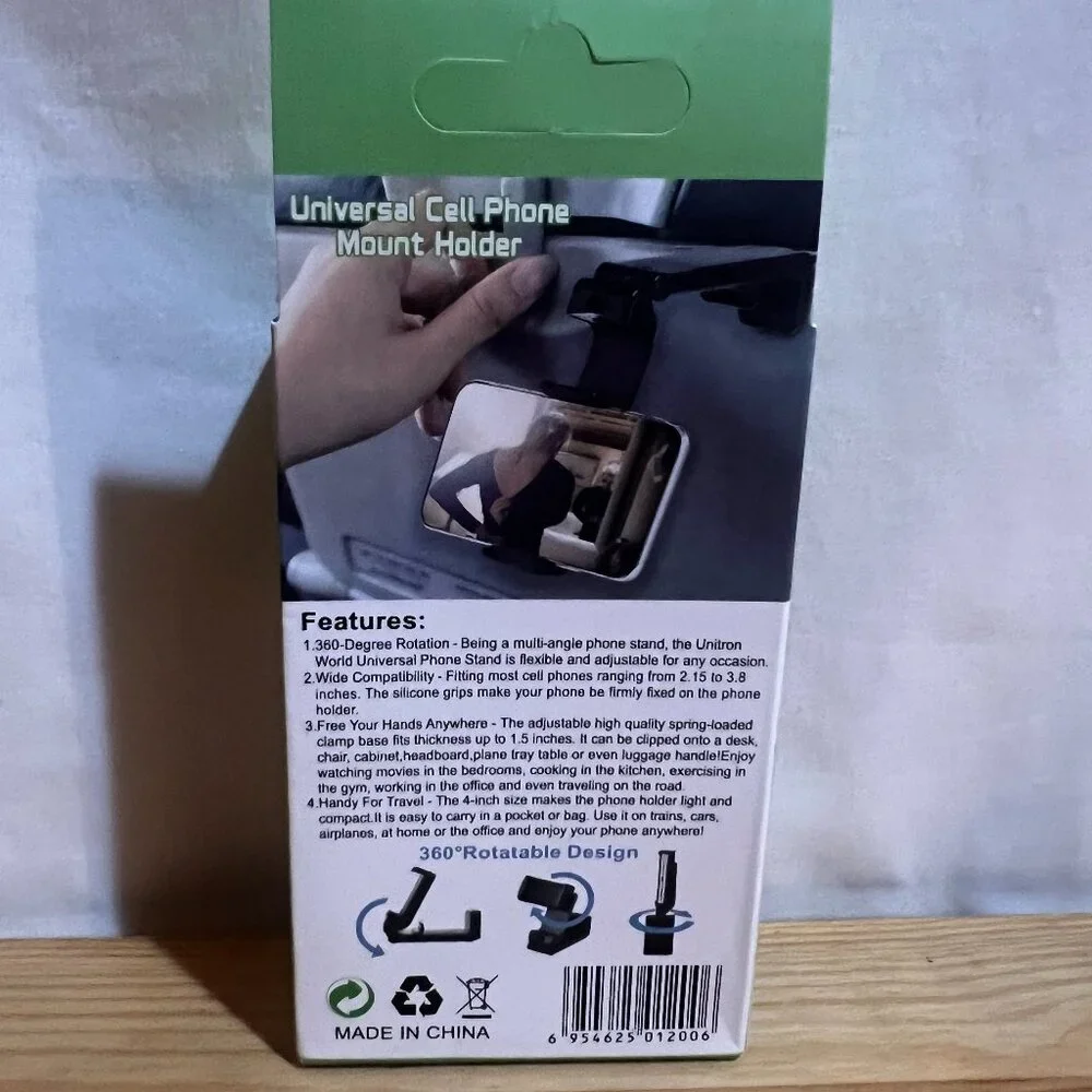 Universal Cell Phone Mount Holder 360 Rotation Holds Anywhere, Anytime Brand New